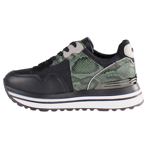 Tommy Bowe Ladies Platform Trainers - Emba - Black / Green