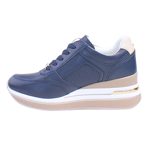 Tommy Bowe Ladies Wedge Trainers - Gunter - Navy