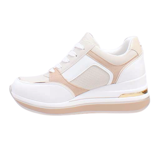 Tommy Bowe Ladies Wedge Trainers - Gunter - White/Cream