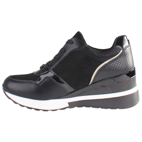 Tommy Bowe Ladies Wedge Trainers - Leacy - Black