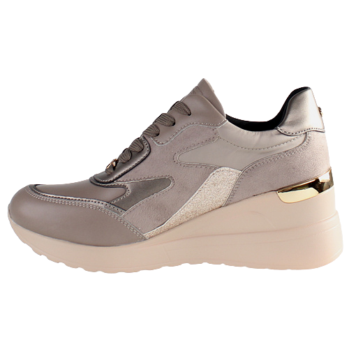 Tommy Bowe Ladies Wedge Trainers - Teneti - Taupe