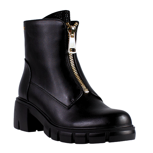 Una Healy Block Heeled Ankle Boots - Mercy Now - Black