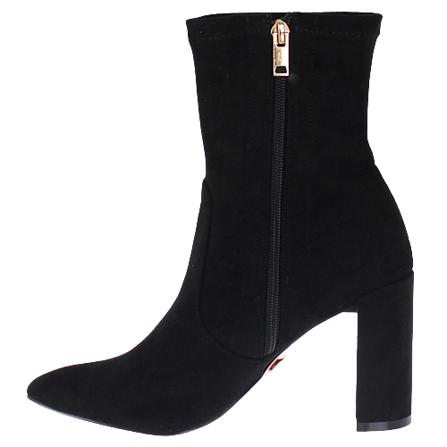 Una Healy Dressy Block Heeled Ankle Boots - Something Bad - Black Suede
