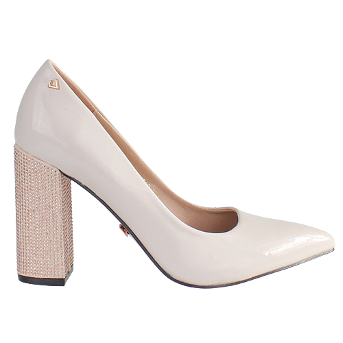 Block heel nude court shoes clearance
