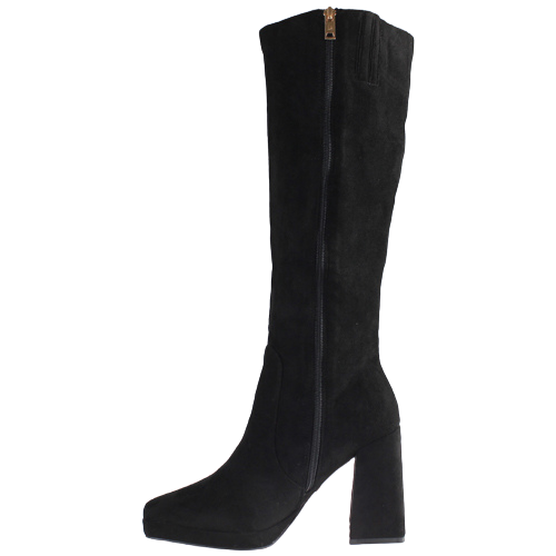 Una Healy Knee Boots - Mad World - Black Suede