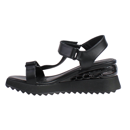 Una Healy Ladies Wedge Sandals - Springston - Black