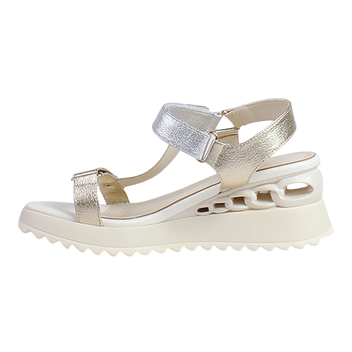 Una Healy Ladies Wedge Sandals - Springston - Metallic