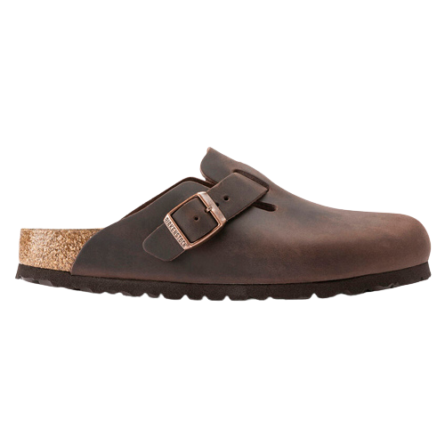 Birkenstock Ladies Oiled Leather Clogs - Boston - Habanna Brown