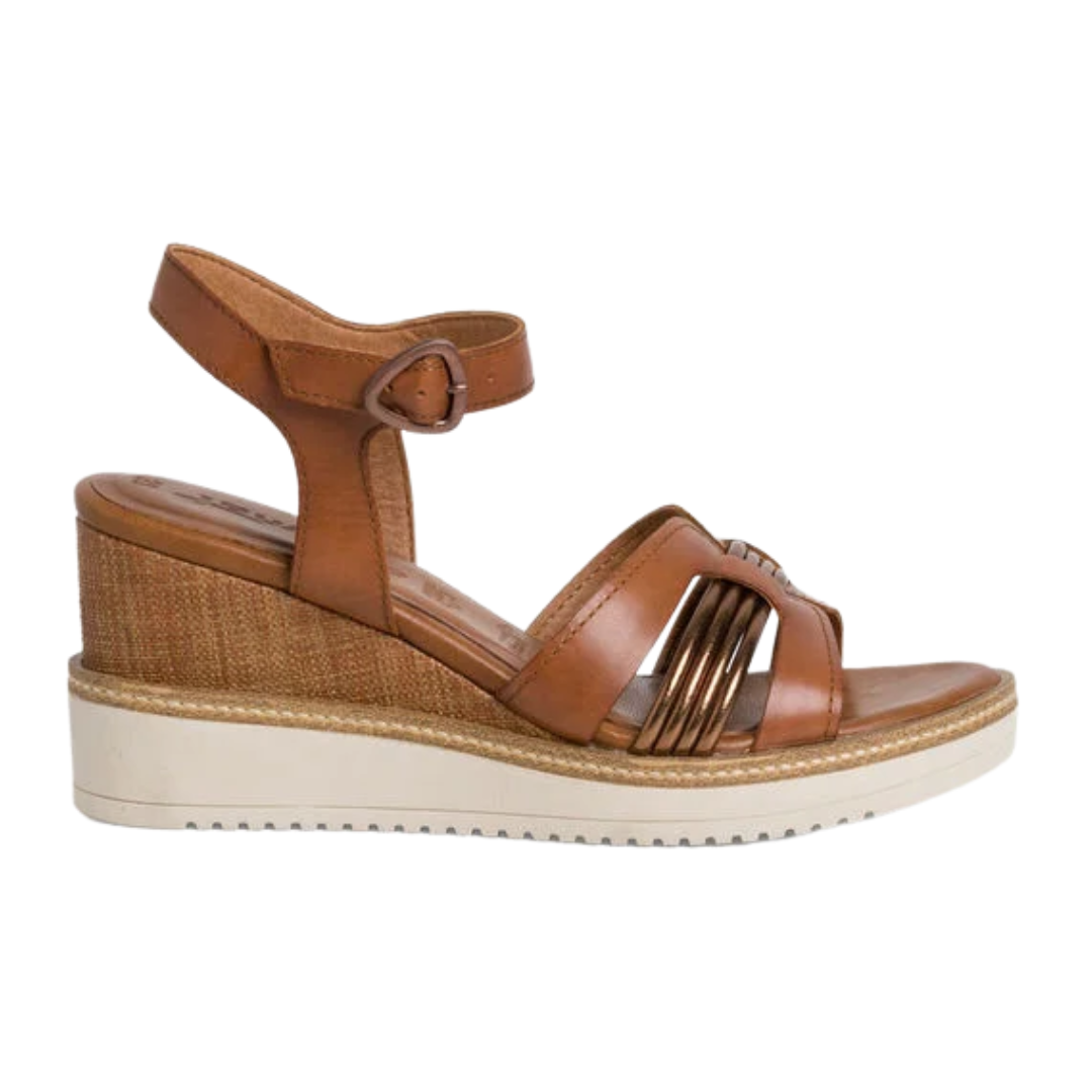 Tamaris Wedge Sandals- 28243-20 - Tan