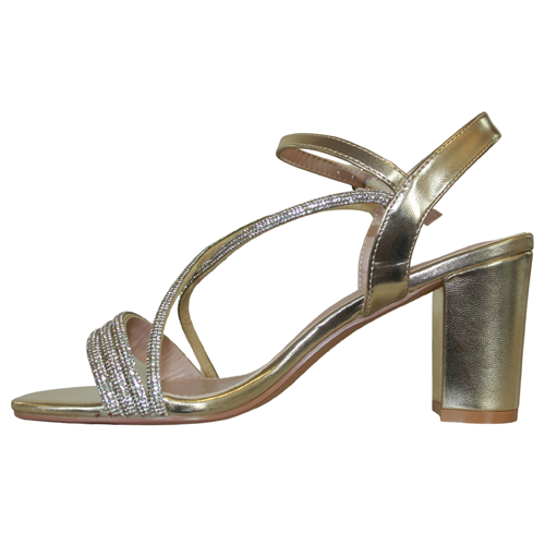 Sorento Block Heel Sandals - Cabra Castle - Gold