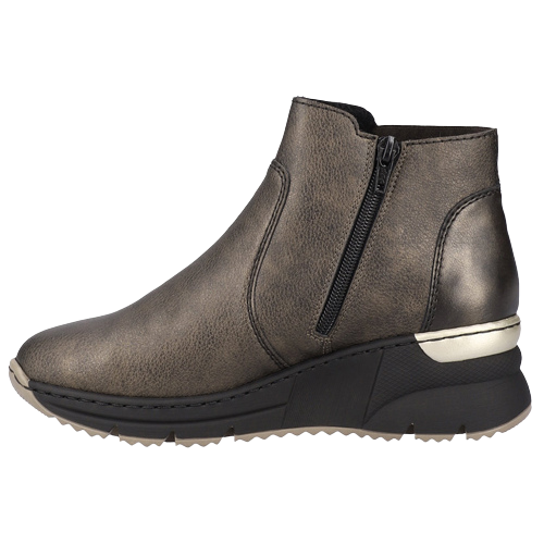 Rieker Wedge Ankle Boots - N6355 - Metallic
