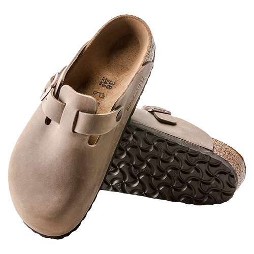 Birkenstock Ladies Oiled Leather Clogs - Boston - Tobacco