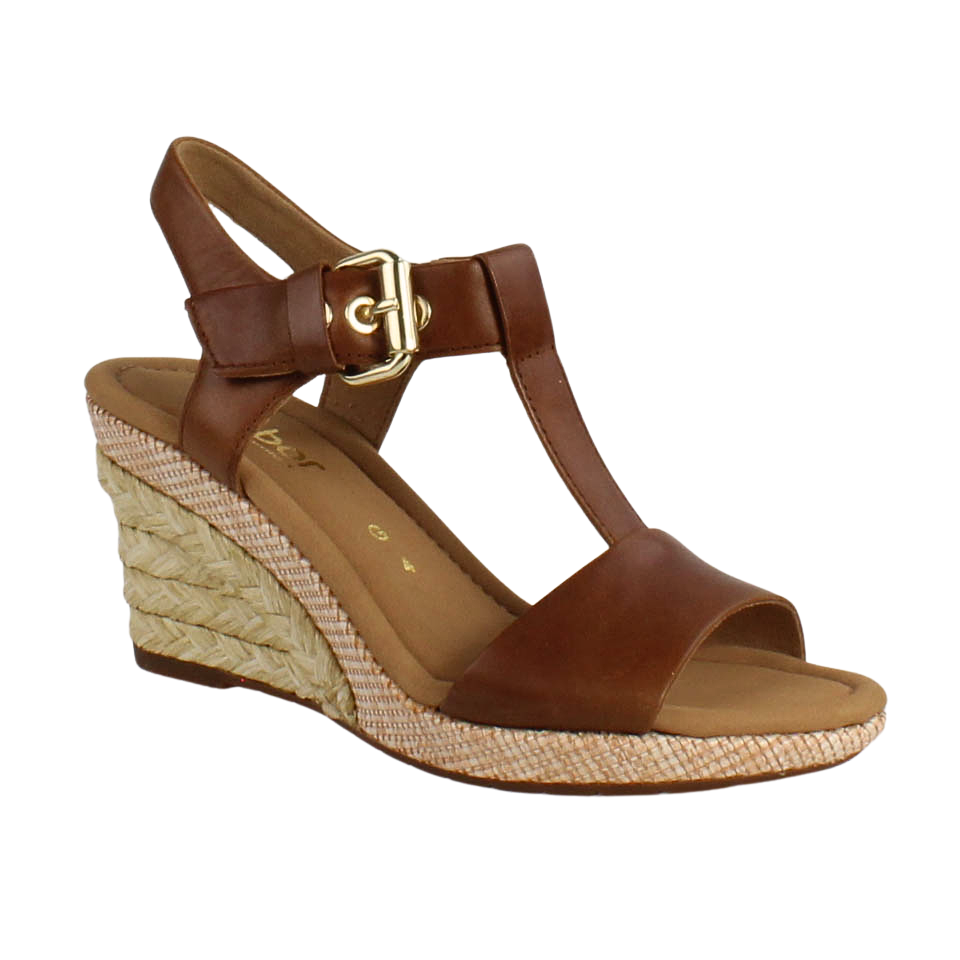 Gabor Ladies Wedge Sandals - 22.024.54 - Tan