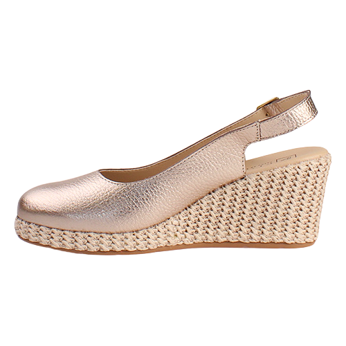 Pitillos Ladies Sling-Back Wedge Sandals - 10635 - Gold