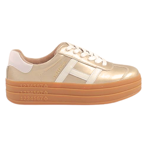 Drilleys Ladies Trainers - Sixty Eight - Gold / White