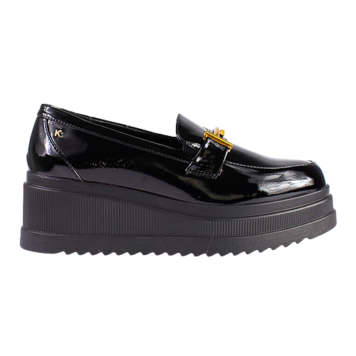 Kate Appleby Ladies Platform Loafers - Blackrein - Black Patent