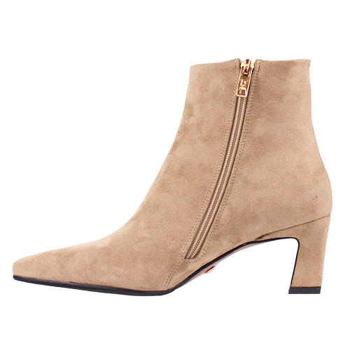 Una Healy Ladies Block Heeled Ankle Boots - Elle - Taupe