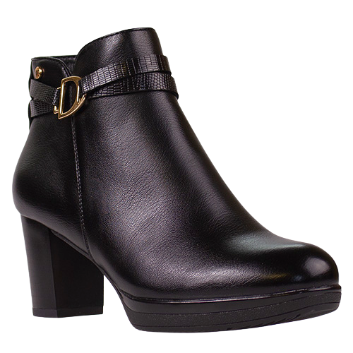 Patrizio Como Block Heeled Ankle Boots - Sateburg - Black