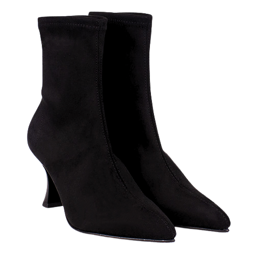 Miss Elastic Ankle Boots - 78042 - Black Suede