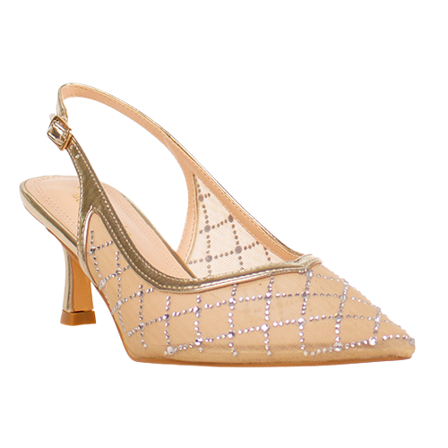 Sorento Slingback Heels - Kilda Beach - Gold