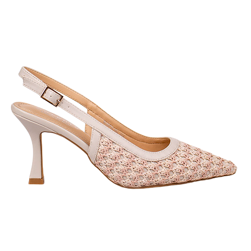 Sorento Ladies Slingback Heels - Blissful Hill - Cream Multi