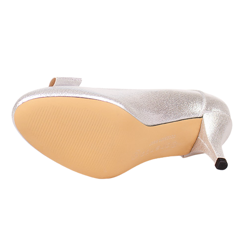 Sorento Ladies Court Heels - La Mesita - Silver