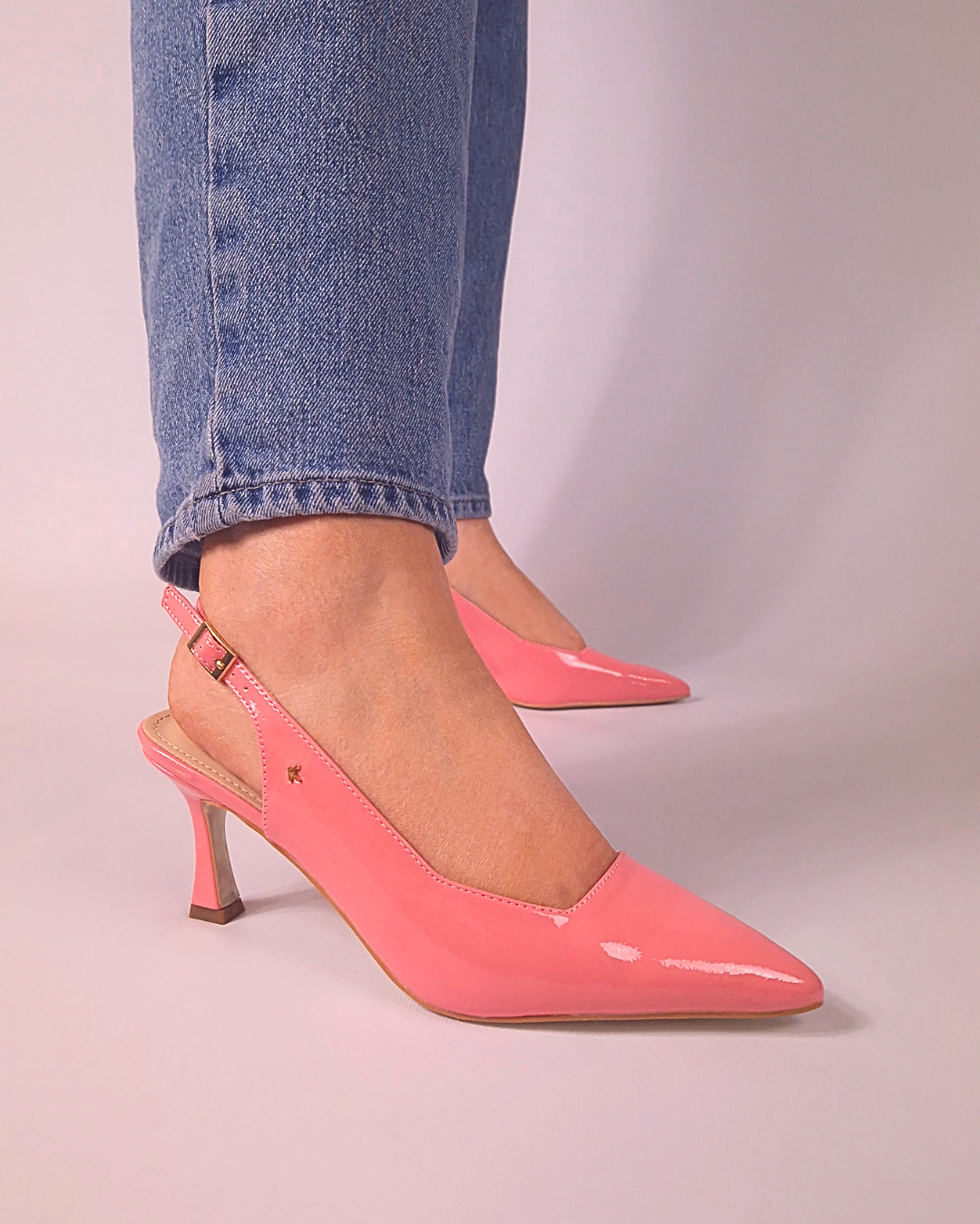 Kate Appleby Ladies Sling Back Pumps - Denham - Coral Patent