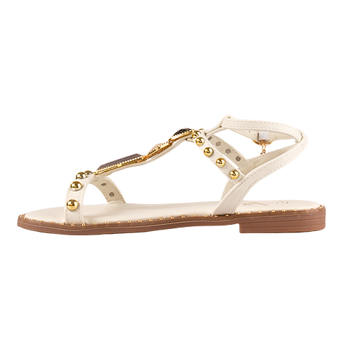 Una Healy Flat Sandals - Lets Go - White