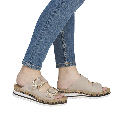 Rieker Ladies Slip On Mules - V7955 Ladies - Brown