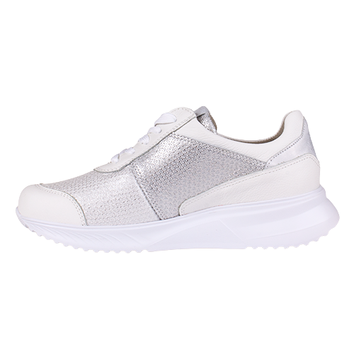 Waldlaufer Ladies Extra Wide Fit Shoes - 617K01 - White/Silver