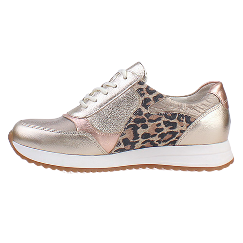 Waldlaufer Ladies Trainers - 752016 - Gold/Leopard