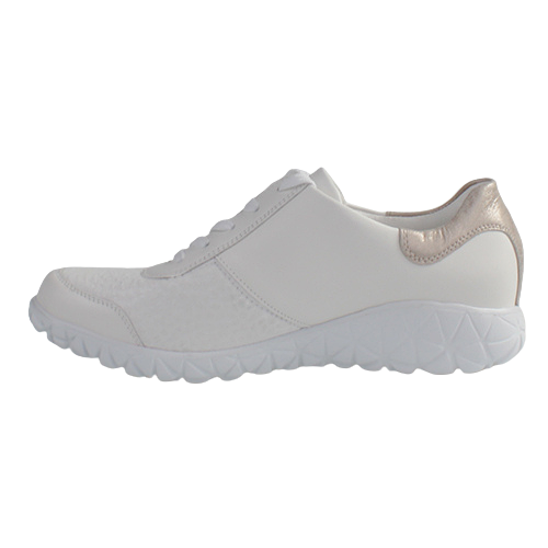 Waldlaufer Ladies Wide Fit Trainers - 389H01 - White/Gold