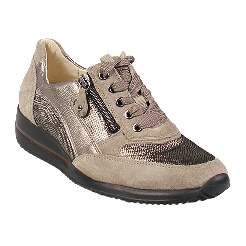 Waldlaufer Ladies Wide Fit Trainers - 980008 - Bronze