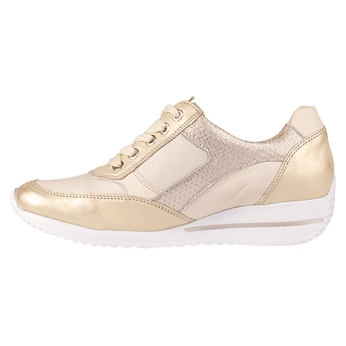 Waldlaufer Ladies Wide Fit Trainers - 980008 - Light Gold