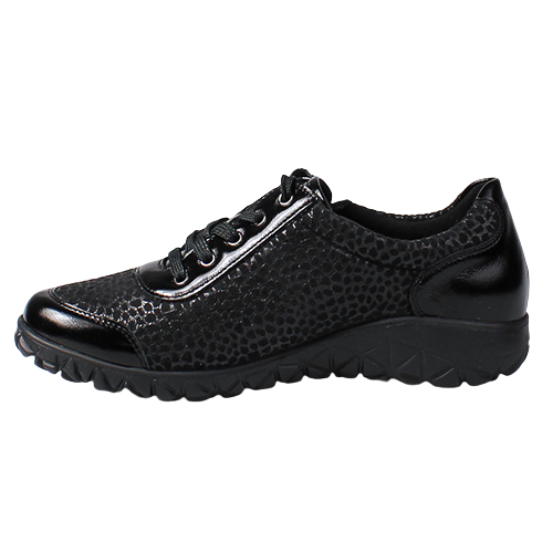 Waldlaufer Ladies Wide Fit Trainers - H89001 - Black Patent