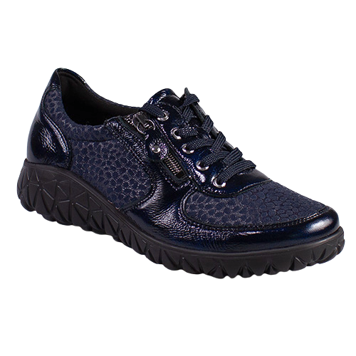 Waldlaufer Ladies Wide Fit Trainers - H89001 - Dark Navy