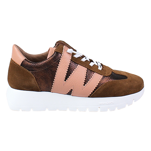 Wonders Ladies Racer Trainers - A-2476 - Cognac