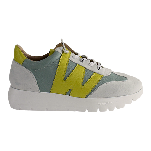 Wonders Ladies Trainers -  A-2476 - White/Yellow