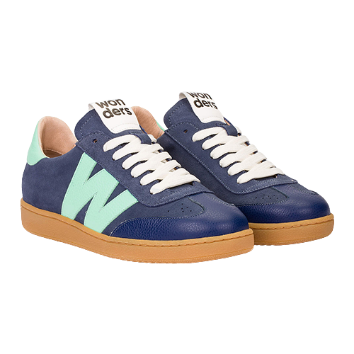 Wonders Ladies Trainers - AP-2001 - Navy/Mint