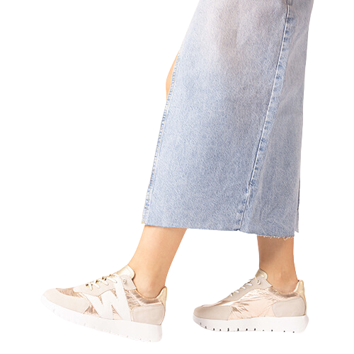 Wonders Wedge Trainers - A-2464 - Beige/Gold