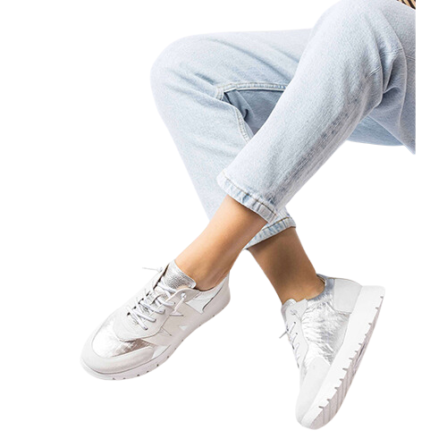 Wonders Wedge Trainers - A-2464 - White/Silver