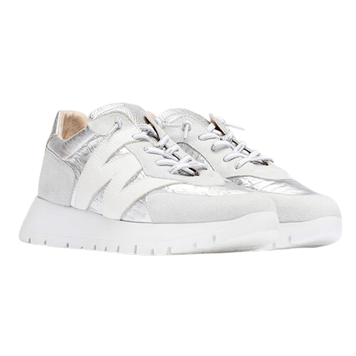 Wonders Wedge Trainers - A-2464 - White/Silver