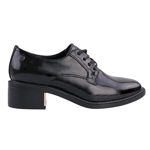 Ladies black patent brogues on sale