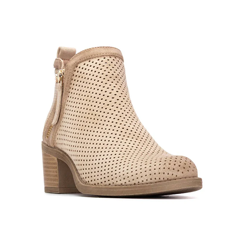 XTI Block Heeled Ankle Boots - 145035 - Beige