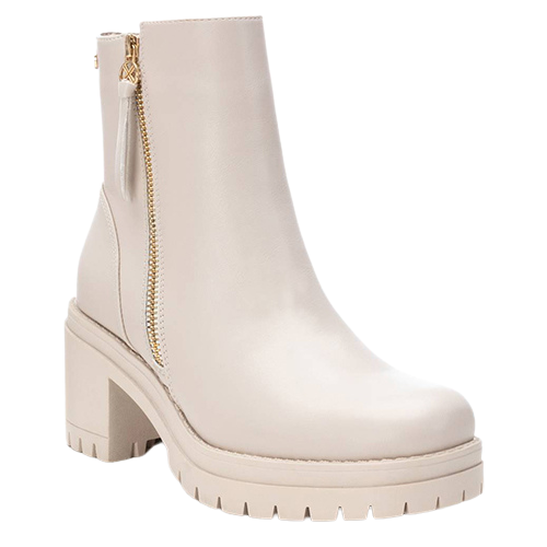 XTI Block Heeled Ankle Boots - 141538 - Beige
