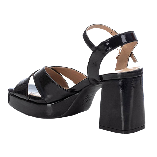 XTI Ladies Platform Sandals - 142356 - Black Patent