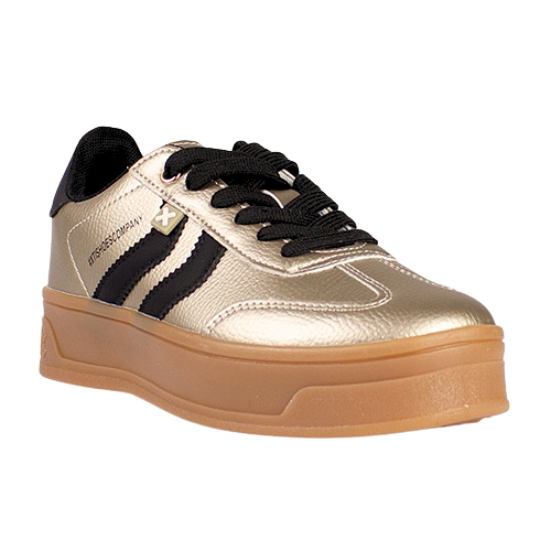 XTI Ladies Platform Trainers - 1445865- Gold