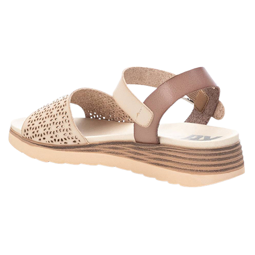 XTI Ladies Low Wedge Sandals - 142886 - Beige