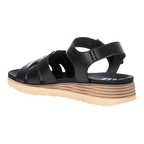 XTI Ladies Low Wedge Sandals - 142900 - Black