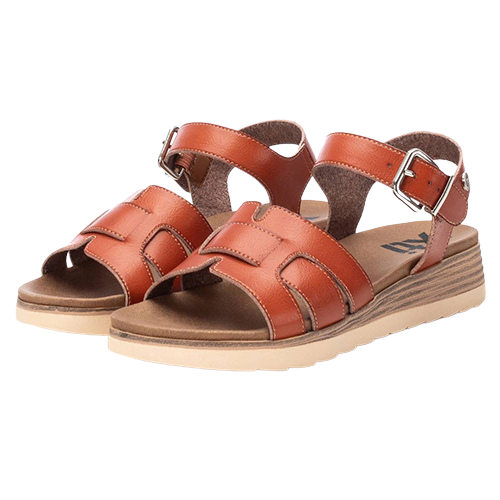 XTI Ladies Low Wedge Sandals - 142900 - Camel